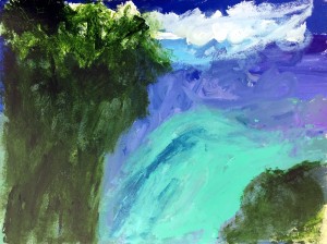 blue green painting