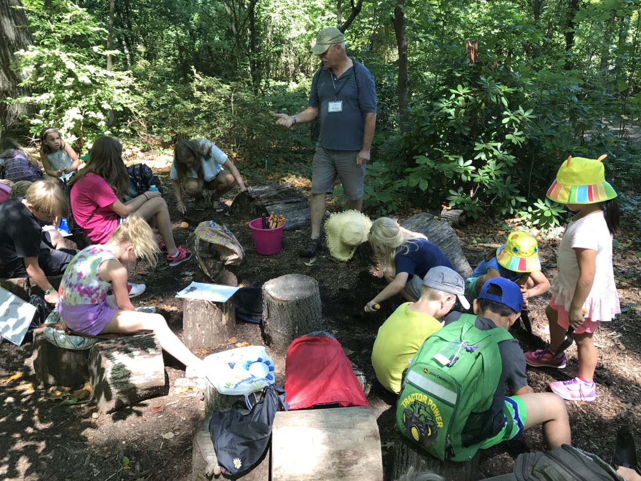 Buzz Sawyer and digging campers - Lewis Ginter Botanical Garden