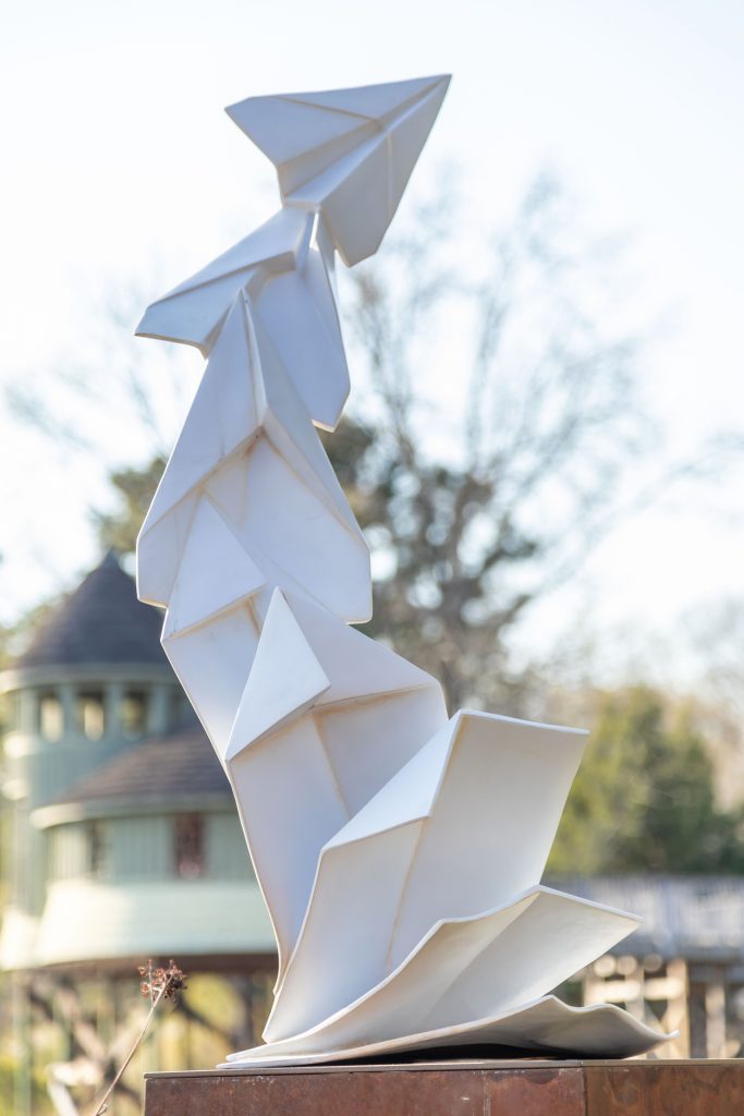 Folding Planes from Origami in the Garden. Image by Tom Hennessy