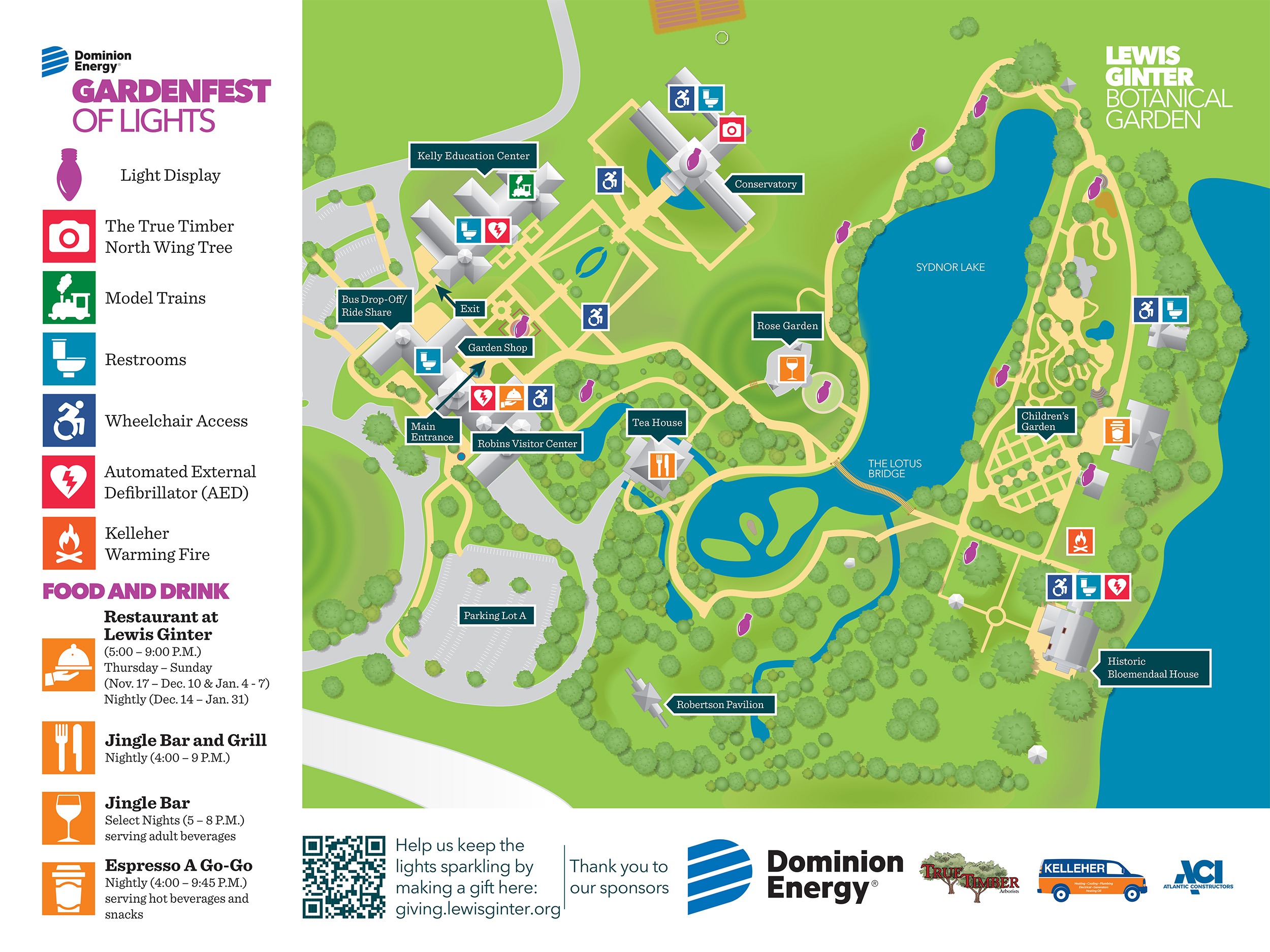 A map of Dominion Energy GardenFest of Lights 2023